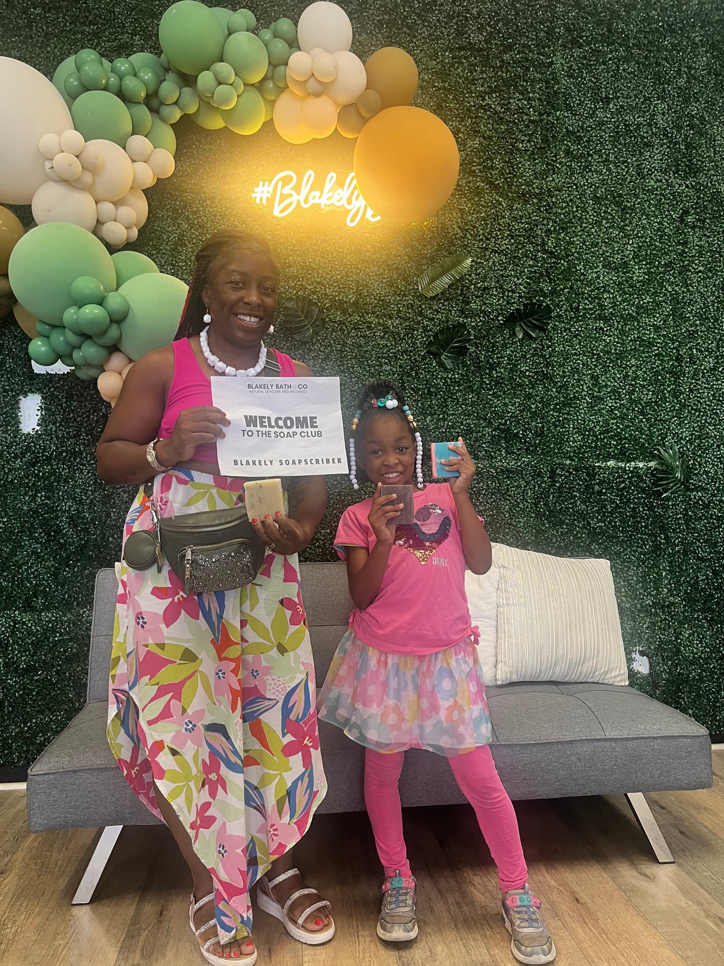 Soapscription members Raven Thomas & daughter joined the Soapscriber Club at Blakely Bath & Co. for exclusive natural skincare, monthly soap deliveries, and self-care benefits.