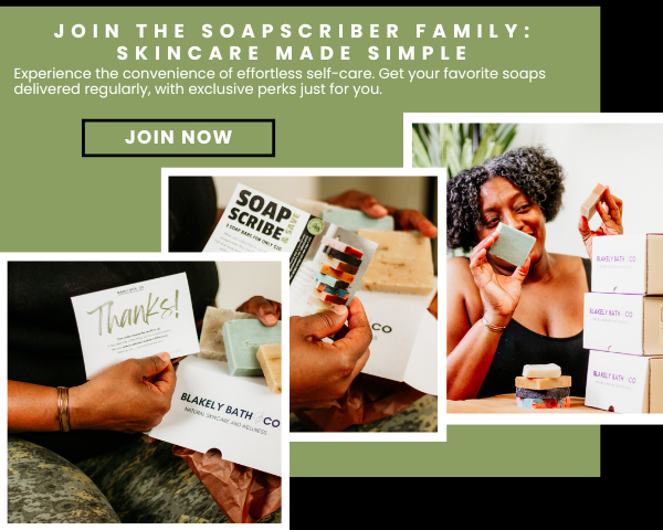 Excited Soapscriber opening soap bar box - Blakely Bath & Co