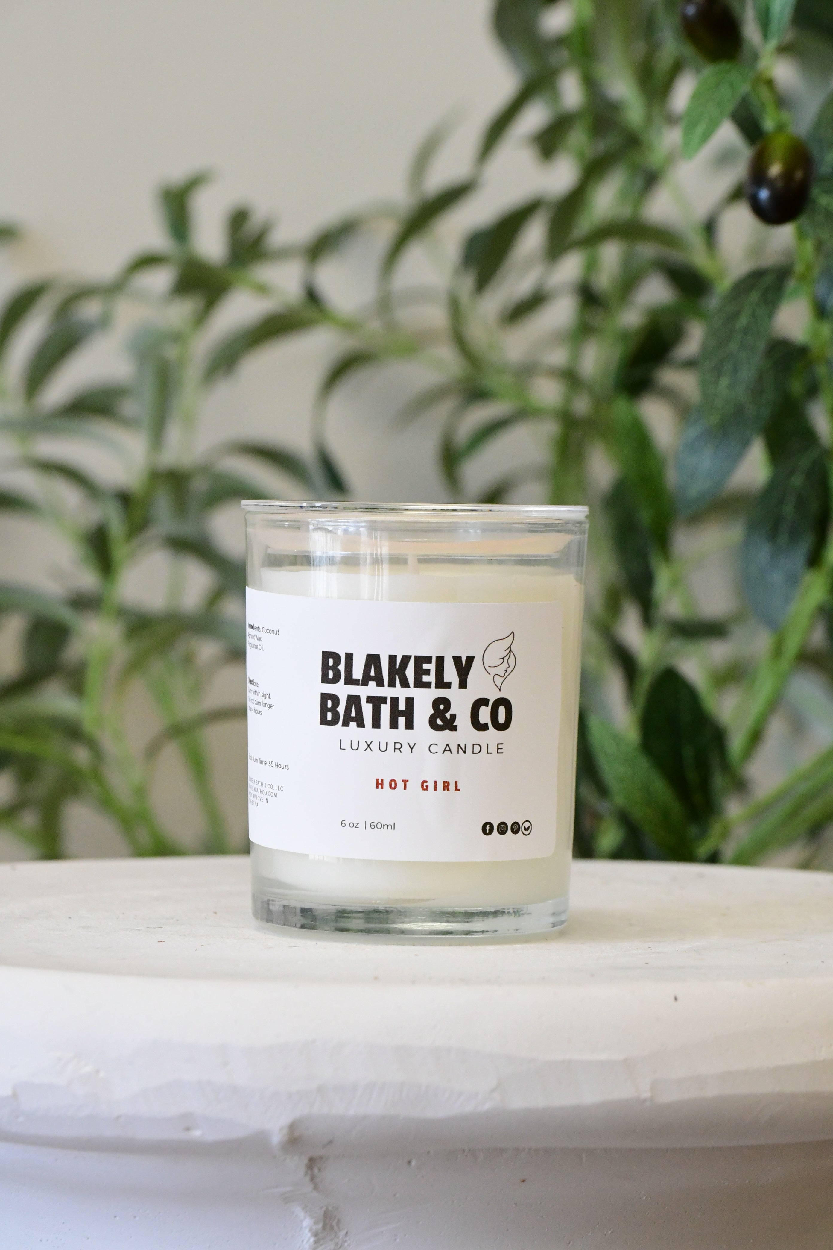 Natural Candle Apricot Wax Blakely Bath & Co Hot Girl Scent 