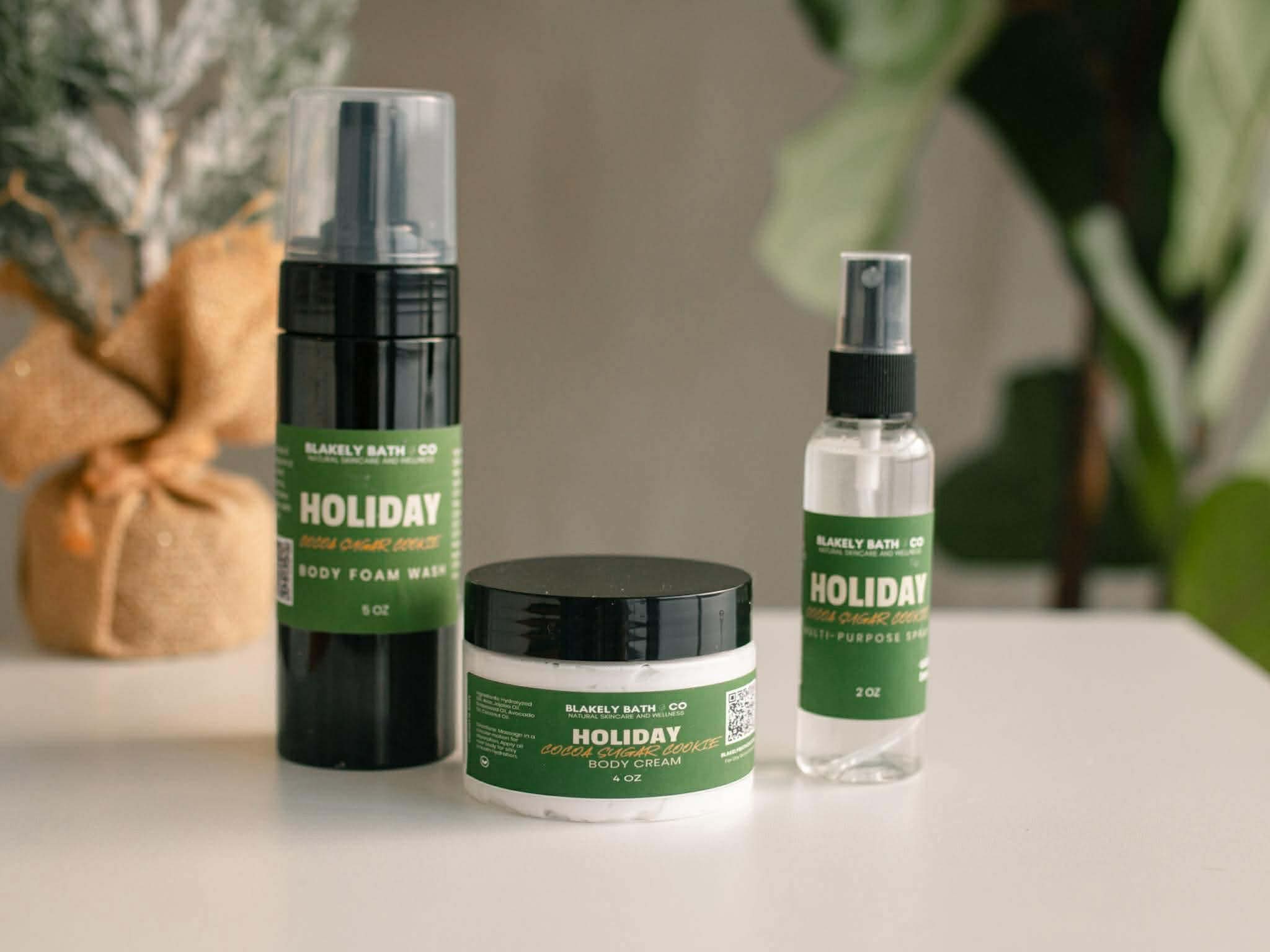 Holiday Cocoa Sugar Cookie scented cream, body spray and body wash