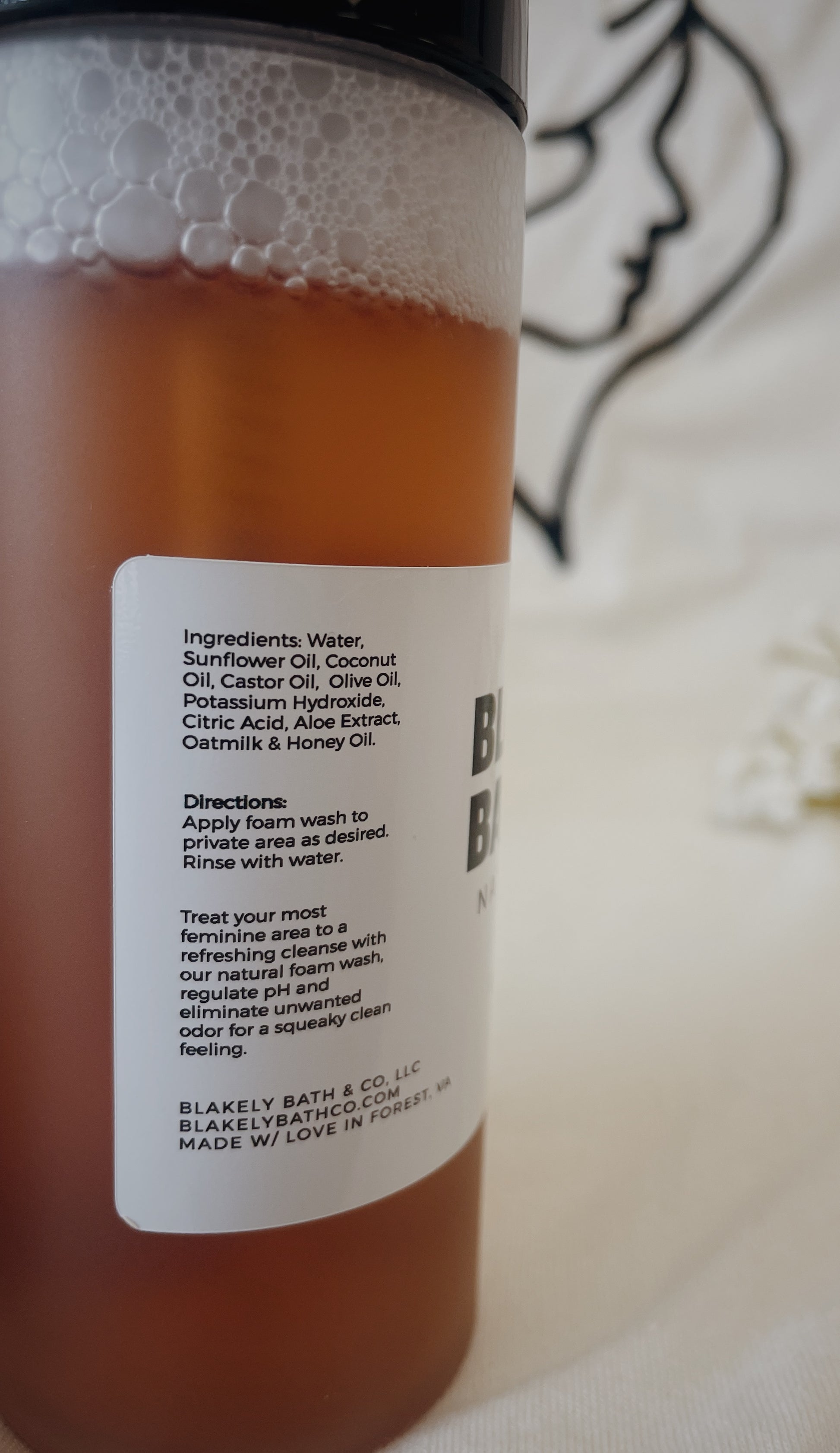 Side of a bottle showing the ingredients and directions