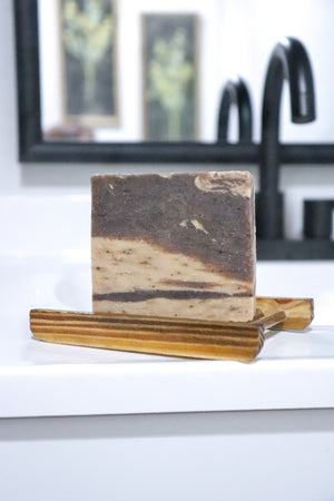 Exfoliating coffee soap bar – handmade scrub soap with natural caffeine for smooth, radiant skin by Blakely Bath & Co