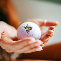 Blakely Bath & Co Lavender Bath Bomb, a calming, fizzing bath bomb infused with soothing lavender essential oil, designed to relax your mind and body for a peaceful, aromatic bath experience