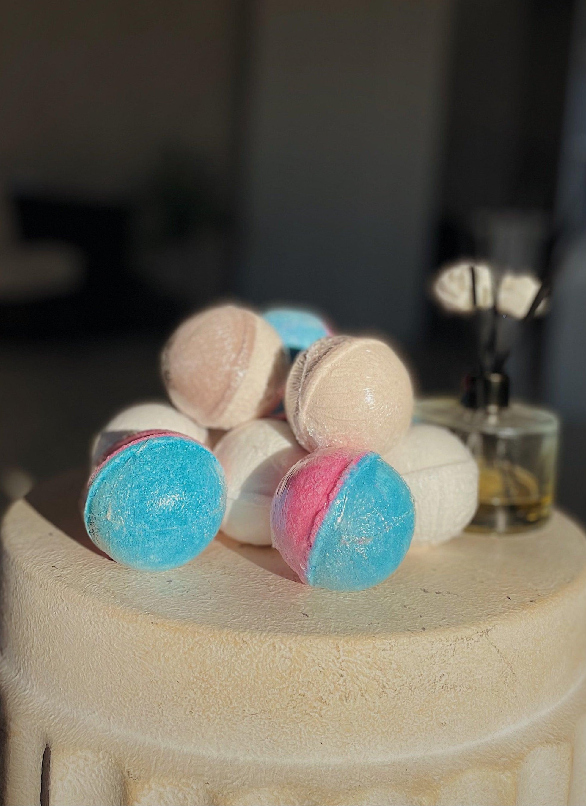 Blakely Bath & Co Luxury Assorted Bath Bombs, a collection of vibrant, fizzing bath bombs in various scents, designed to relax, soothe, and nourish your skin for a luxurious bath experience