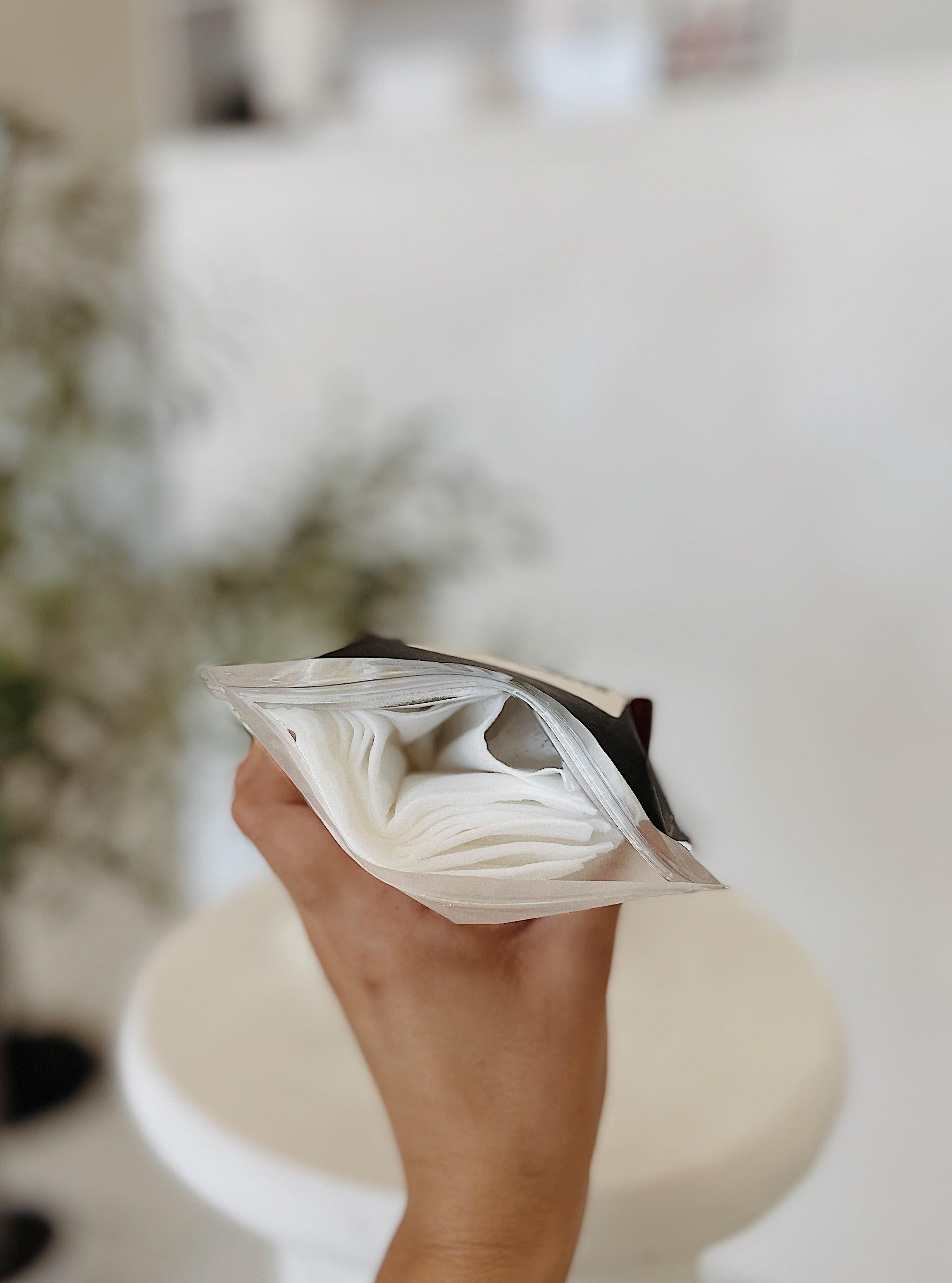 Blakely Bath & Co Feminine Cleansing & pH Balancing Wipes opened, showing the soft, natural wipes designed to gently cleanse and maintain pH balance for a fresh and rejuvenating experience