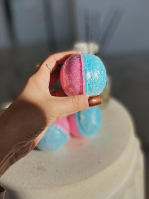 Blakely Bath & Co Sweet Like Candy Cotton Candy Bath Bomb, a vibrant, fizzing bath bomb with a sugary, sweet cotton candy scent, designed to relax and pamper your skin for a delightful bath experience