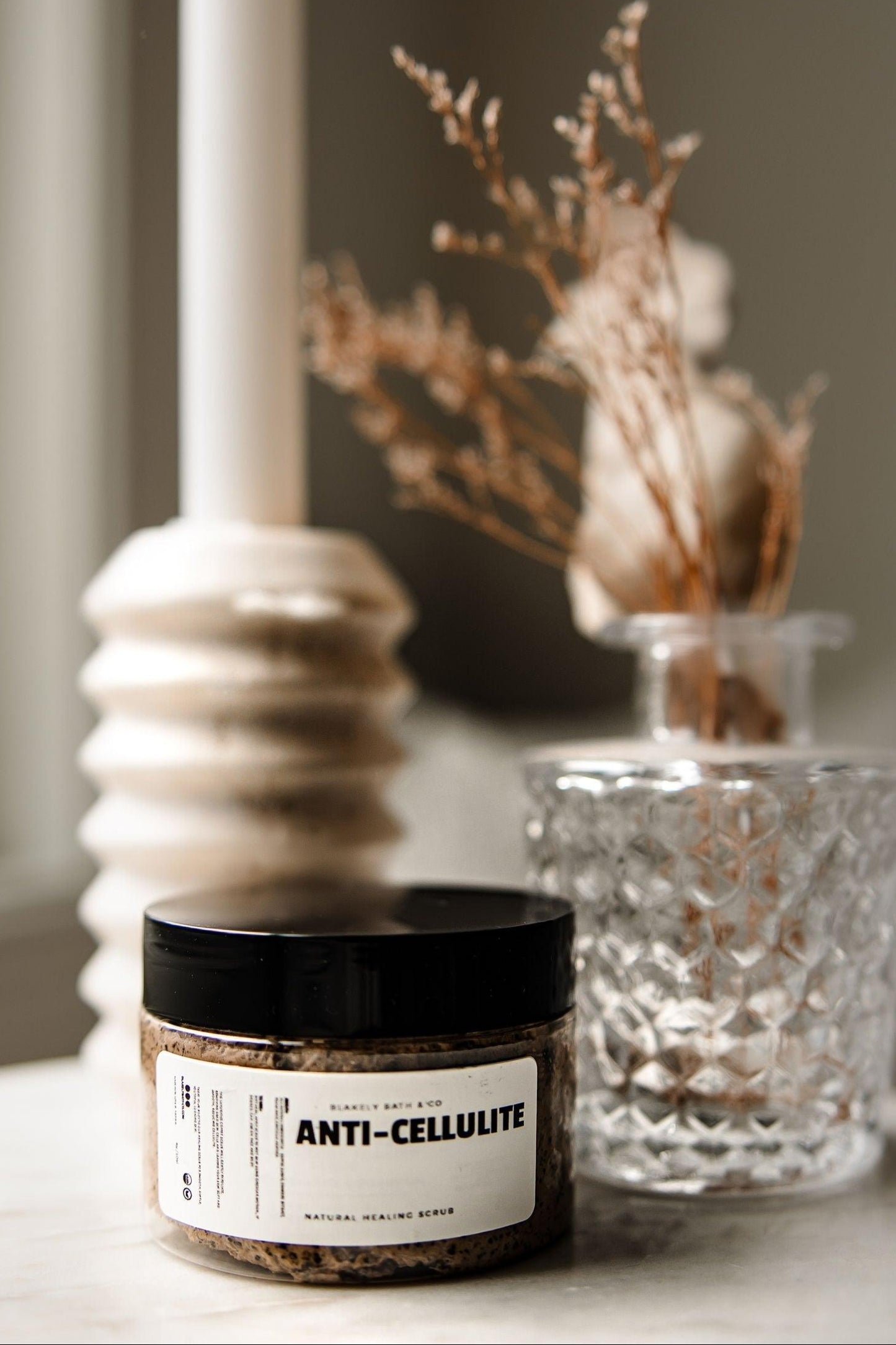 Blakely Bath & Co Coffee Anti-Aging Scrub for face and body, a rejuvenating exfoliating scrub that helps smooth and firm skin, reduce the appearance of fine lines and wrinkles, with the invigorating benefits of coffee grounds
