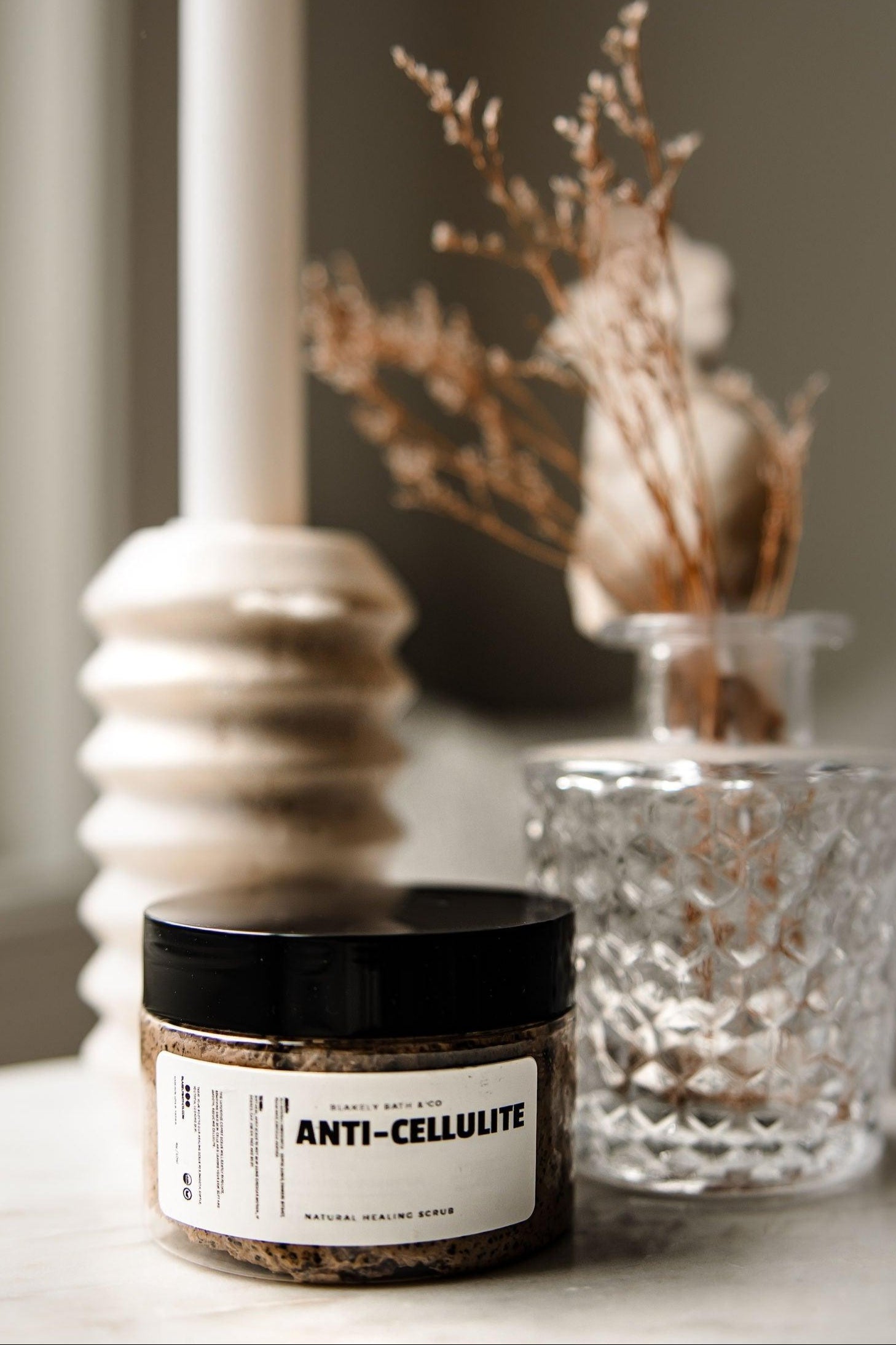 Blakely Bath & Co Coffee Anti-Aging Scrub for face and body, a rejuvenating exfoliating scrub that helps smooth and firm skin, reduce the appearance of fine lines and wrinkles, with the invigorating benefits of coffee grounds