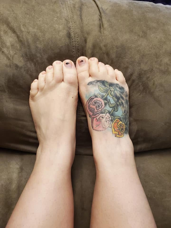 Close-up image of a foot after using Blakely Bath & Co.'s Dry Skin & Eczema Relief Kit, showing visibly soothed, hydrated, and healthier skin with reduced redness and irritation.