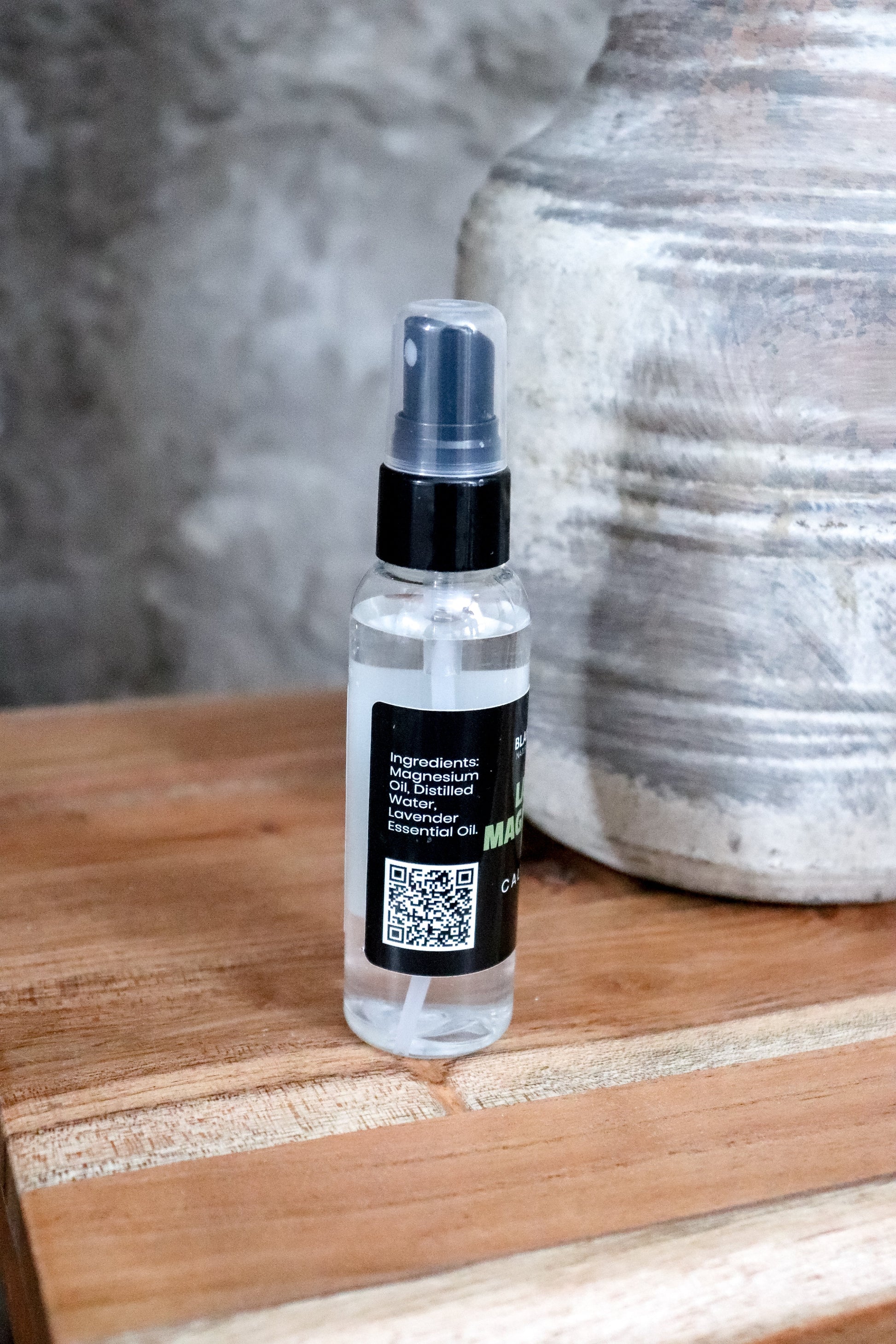 Lavender magnesium oil spray ingredients– calming topical mist for sleep, muscle cramps, and stress relief by Blakely Bath & Co