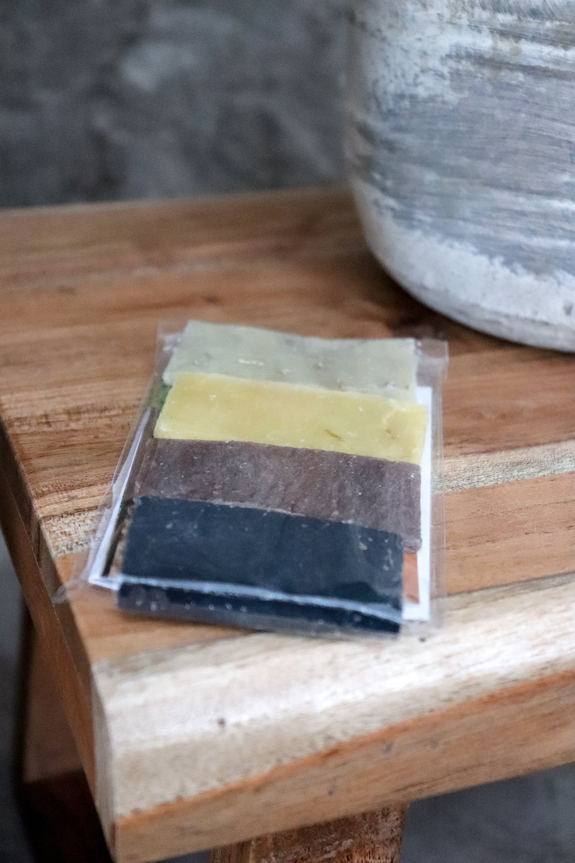 Packaged sample of 4 best selling mini soaps by Blakely Bath and Co 