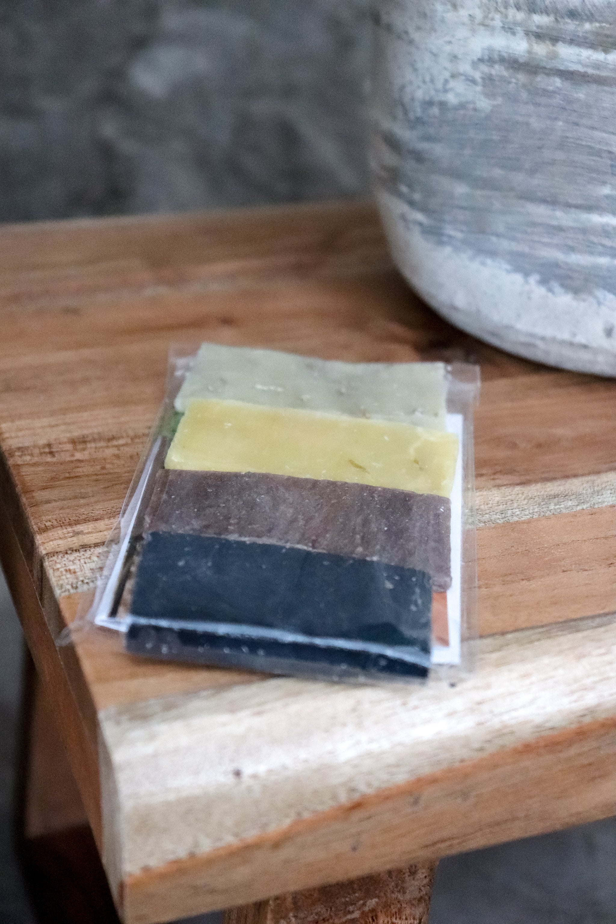 Packaged sample of 4 best selling mini soaps by Blakely Bath and Co 