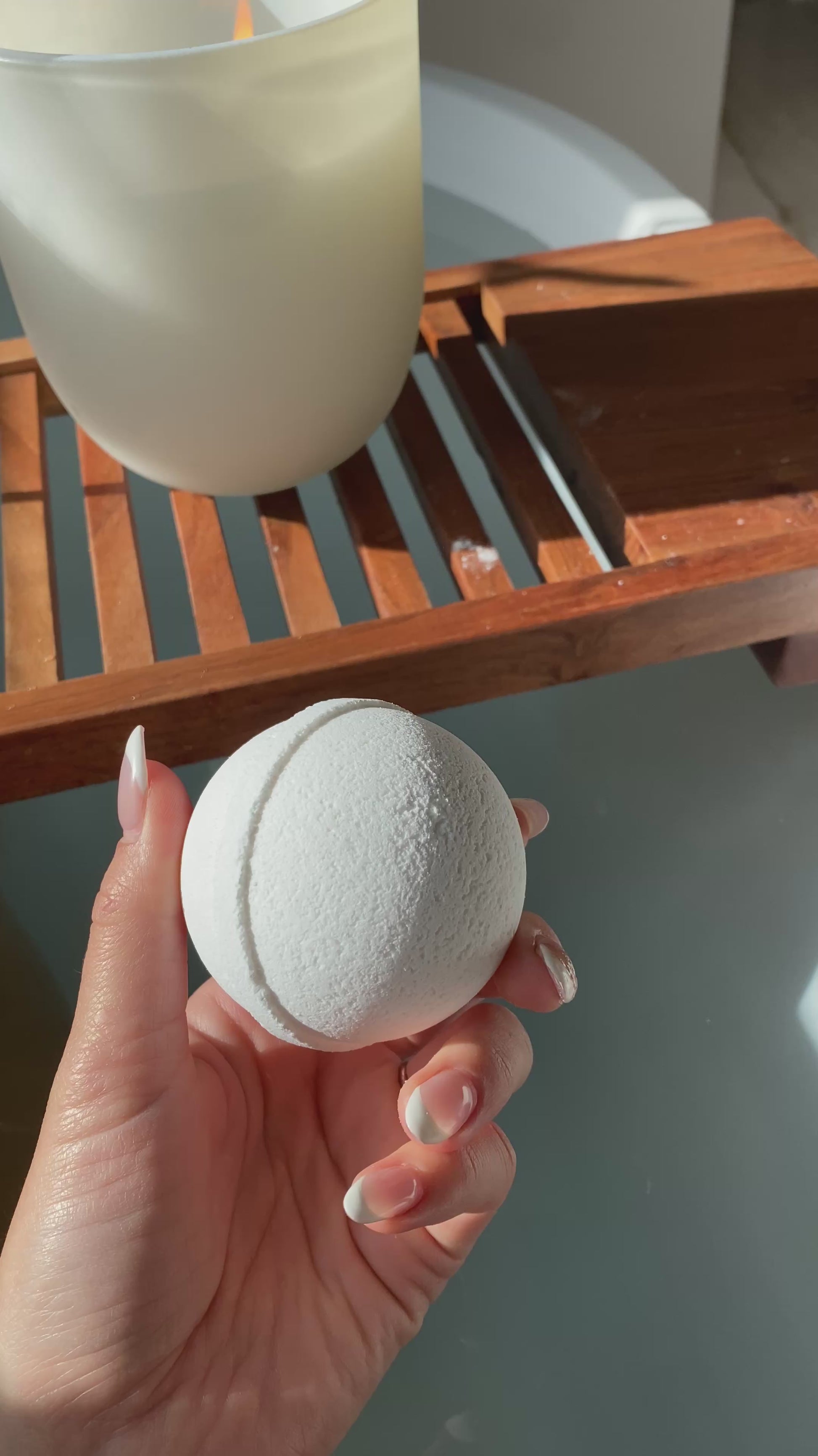 Video showing Blakely Bath & Co Detox Bath Bomb fizzing in the tub, demonstrating how to use for a relaxing, spa-like experience with soothing bubbles and a calming scent to enhance your bath time