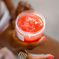 Blakely Bath & Co Cherry Almond Body Scrub, a luxurious exfoliating scrub with natural ingredients to remove dead skin cells, leaving skin soft, smooth, and hydrated with a sweet cherry almond scent