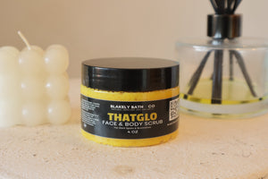 ThatGlo turmeric brightening face and body scrub – natural exfoliating skincare for glowing skin