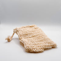 Natural Sisal Soap Saver Bag by Blakely Bath & Co, made from eco-friendly sisal to extend the life of your soap, gently exfoliate skin, and create a luxurious lather