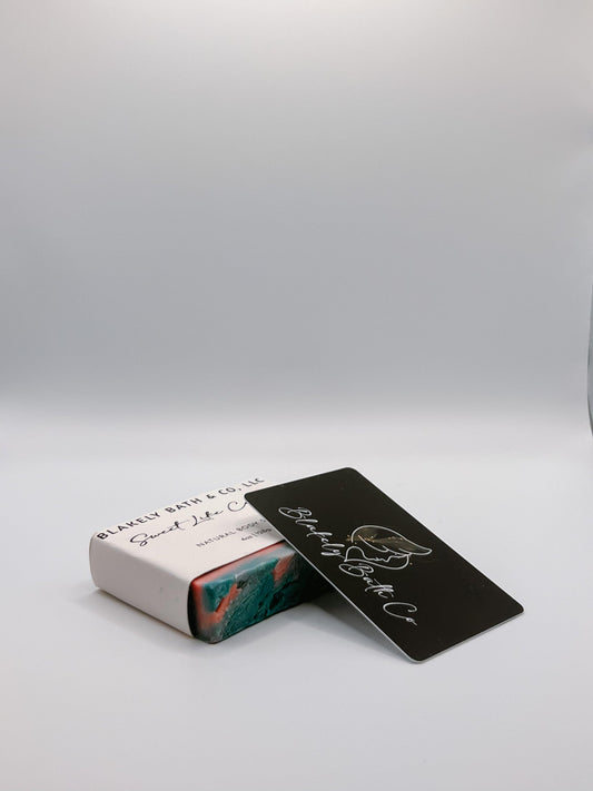 Blakely Bath & Co gift card, offering a thoughtful and versatile present for self-care lovers, perfect for treating someone to natural skincare and wellness products
